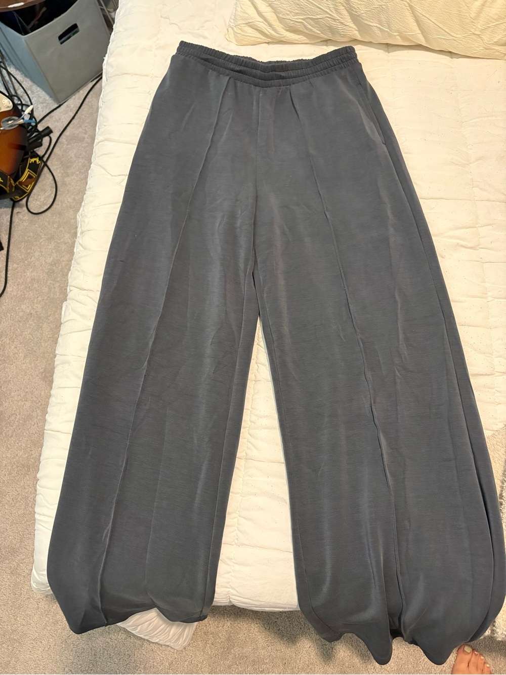 Victoria's Secret Charcoal Wide-Leg Elastic Waist Pants